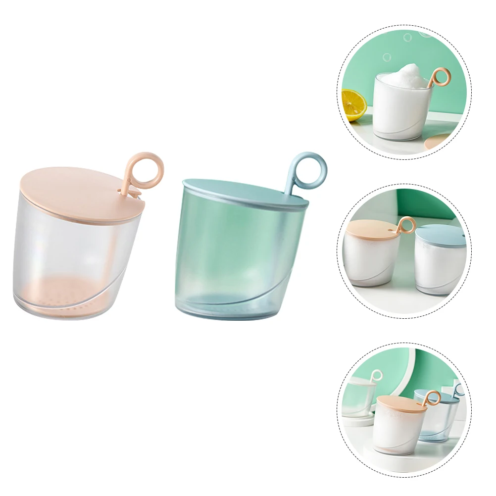 

2 pcs Face Wash Foam Maker Portable Foaming Cup For Facial Cleanser Easy Travel Home Use Lightweight Durable Face Foam Dispenser