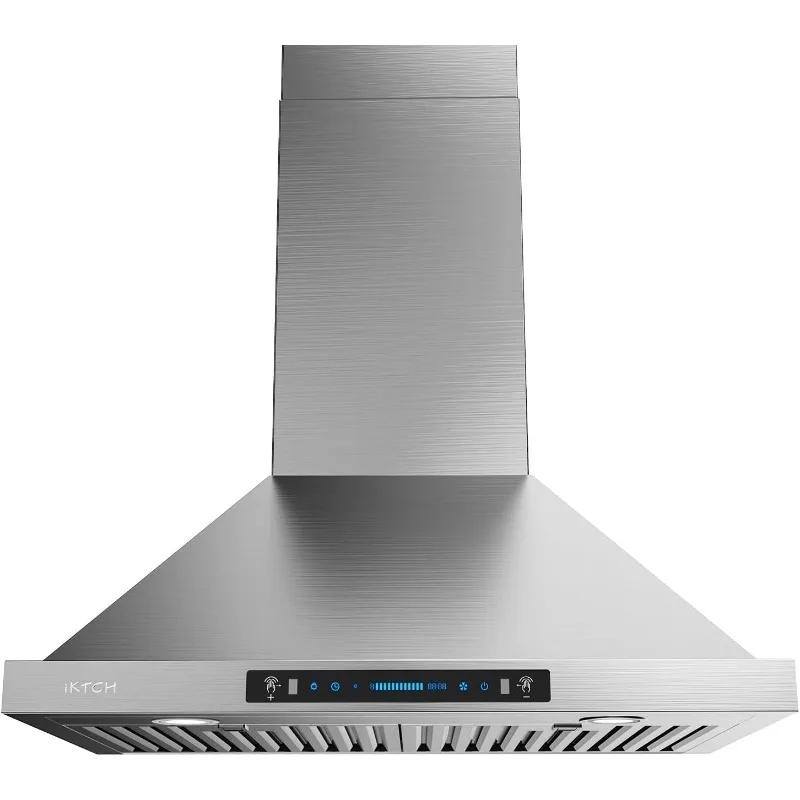 

30-inch Wall Mount Range Hood 900 CFM Ducted/Ductless Convertible, with Gesture Sensing & Touch Control Switch Panel