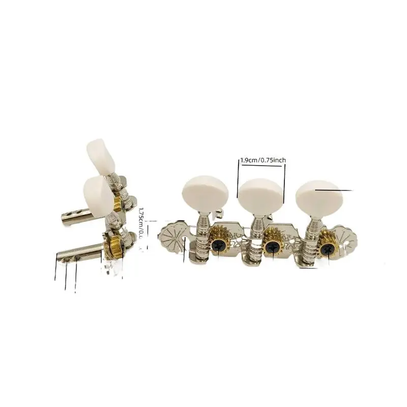 Vintage Guitar Tuning Pegs 3R2L 5 Strings Double Hole Metal Gear Tuners Reliable Folk Guitar Replacement Tuning Components