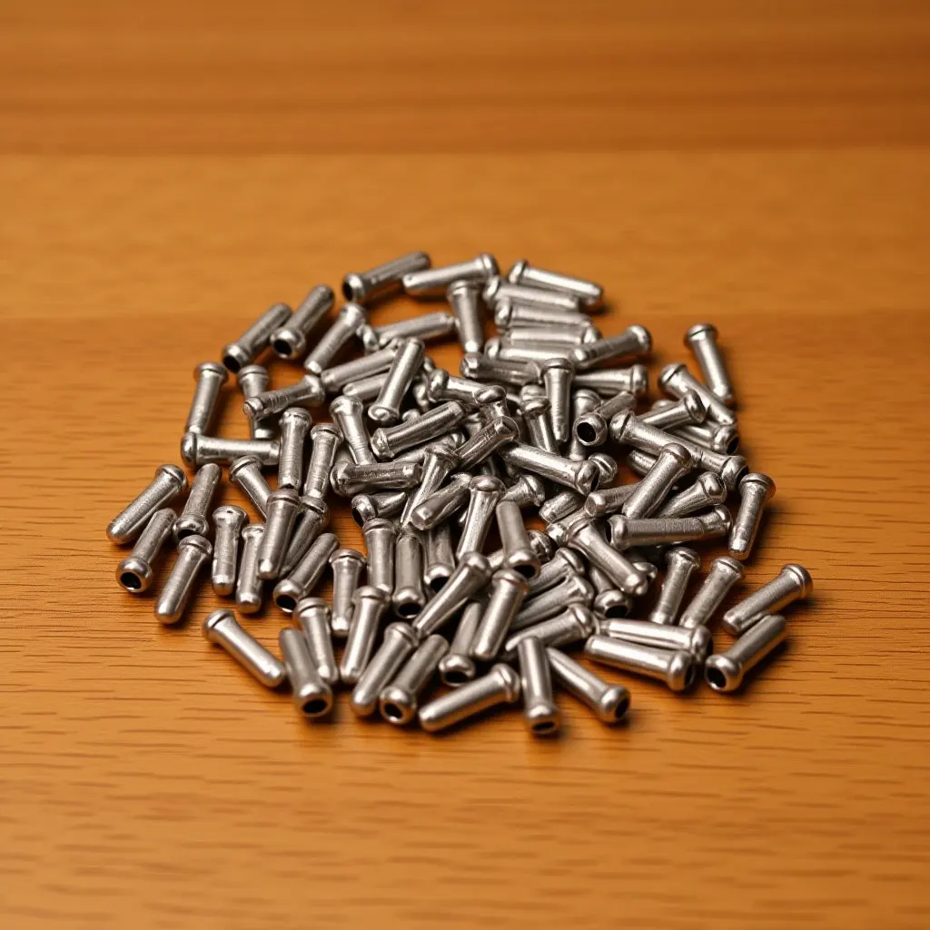 100Pcs Lightweight Aluminum Alloy Bike Brake Cable End Caps Crimp Type for Road Mountain Bikes Gear Cables Modified Vehicle