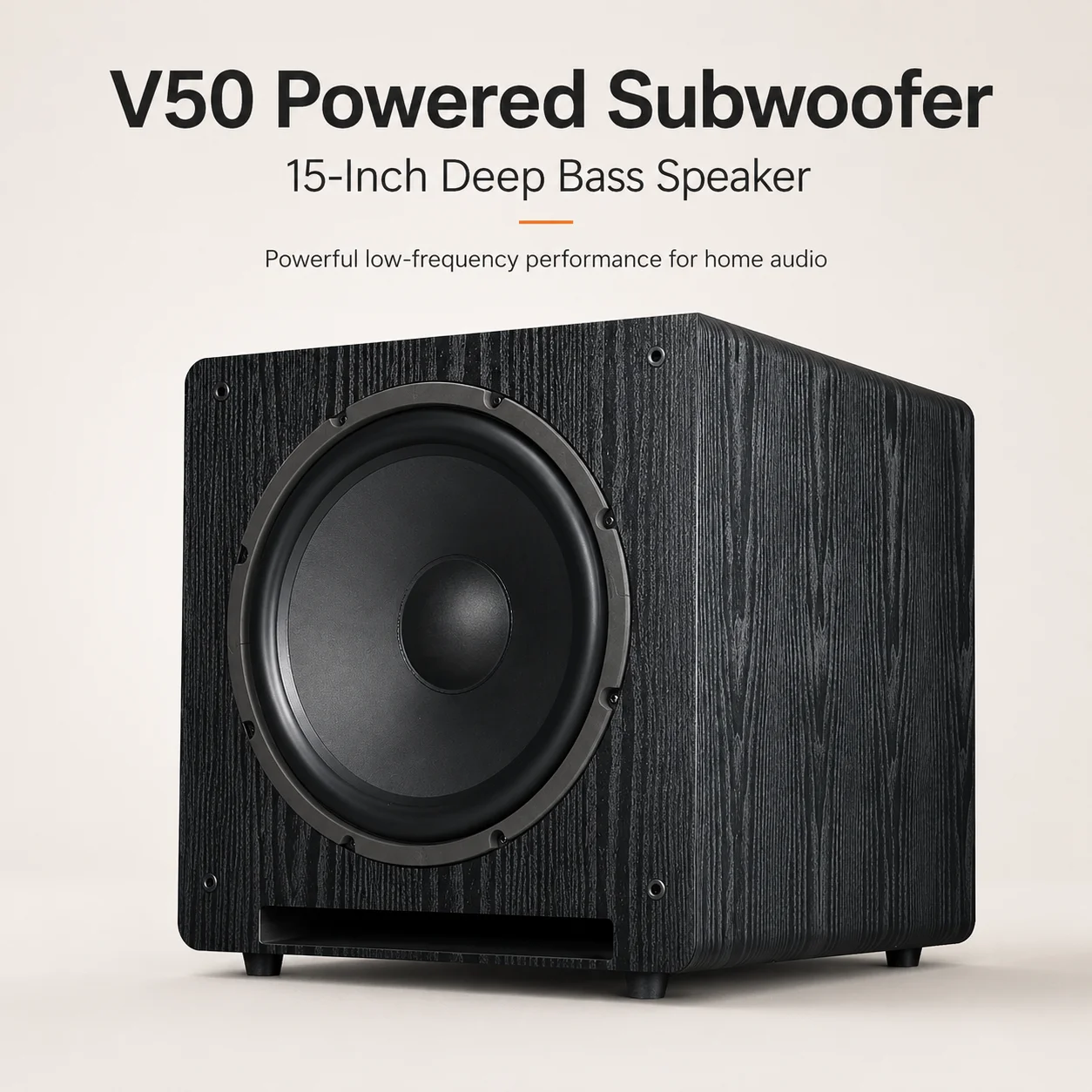 15 Zoll Aktiver Subwoofer 150-300W 6 Ohm Basslautsprecher 40 Magnet-Treiber Audio 86dB Soundsystem für Heimkino Karaoke Tanz DJ