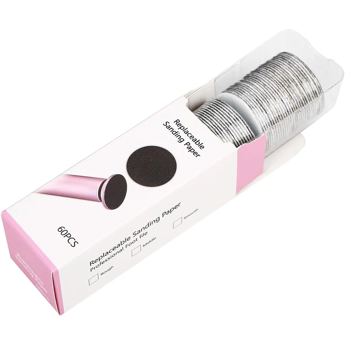 43mm 60pcs/Box Foot Dead Skin Sandpaper For Electric Nail File Cuticle Callus Replaceable Sanding Paper Professional Pedicure