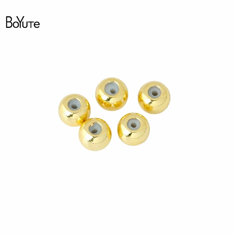 BoYuTe (100 Pieces/Lot) Metal Brass Inner Silicone Beads Diy Position Beads Jewelry Making Loose Beads