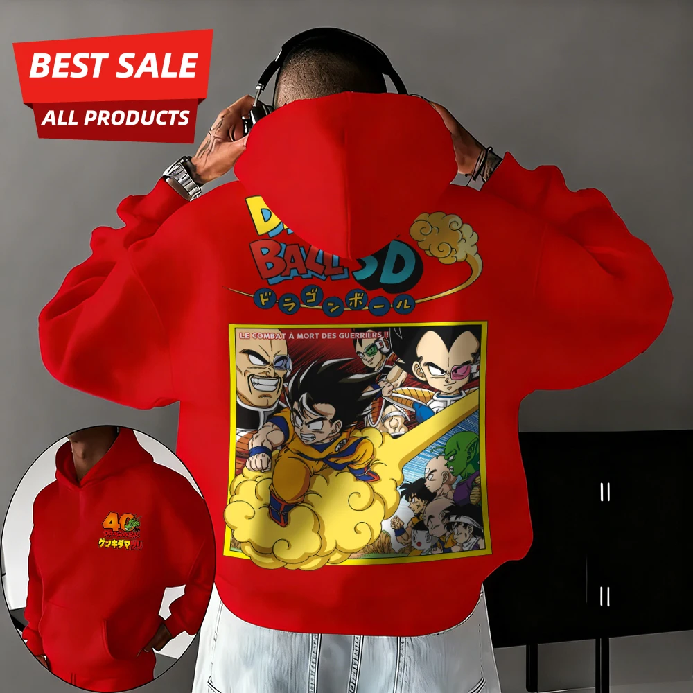 2026 Neue Herbst/Winter Dragon Ball 40. Jubiläum Wukong 100% Baumwolle Anime Bedruckter Hoodie Übergröße Lässige Streetwear Unisex