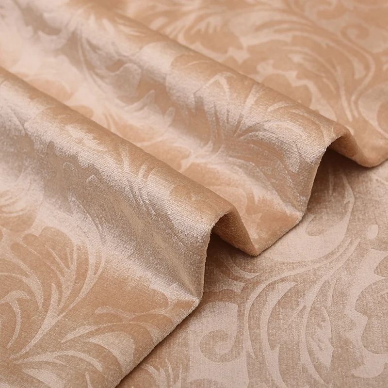 150cmx100cm Sofa Fabric High-end Golden Velvet Short Plush Solid Color Large Flower Seatcover Soft Bag Background Curtain Fabric