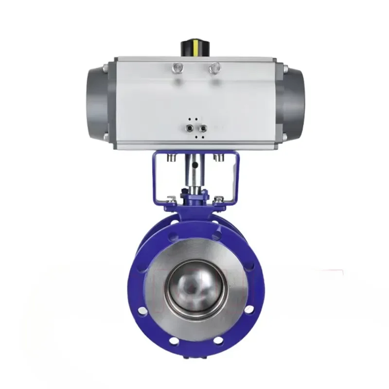 VQ647H 16C Pneumatic V Type Ball Valve WCB Carbon Steel Flange Connection National Standard Industrial Control Valve for
