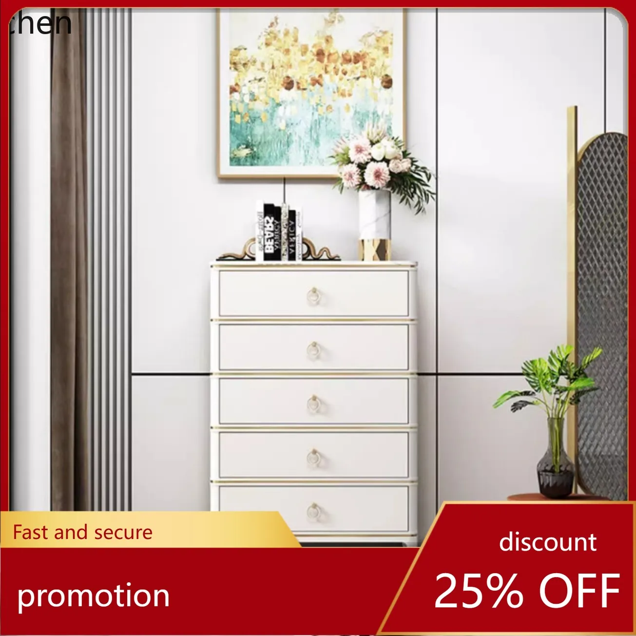 

ZML Five-Drawer Cabinet Living Marble Storage Drawer Cabinet Modern Simple Bedroom Solid Wood Chest of Drawers Storage Cabinet