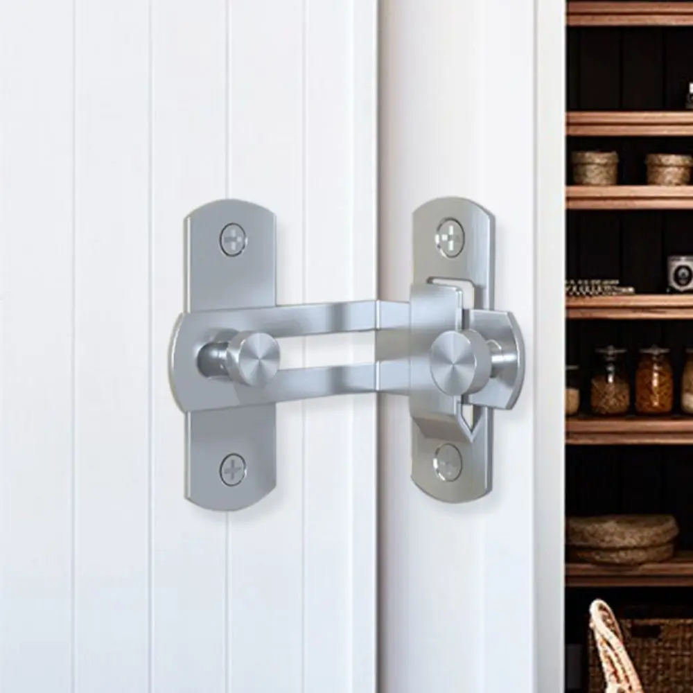 Stainless Steel 90 180 Degree Locking Latch Sliding Barn Door Lock Doors Windows Safety Security Home Anti-Theft Guard