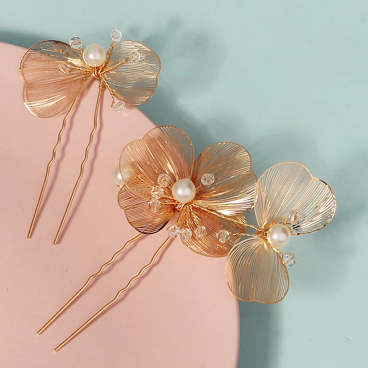 2 Teil/satz Mode Kristall Blume Braut Haarnadeln Trendy Handgemachte Perle Haar Clips Für Frauen Urlaub und Party Schmuck Zubehör – Detail 11
