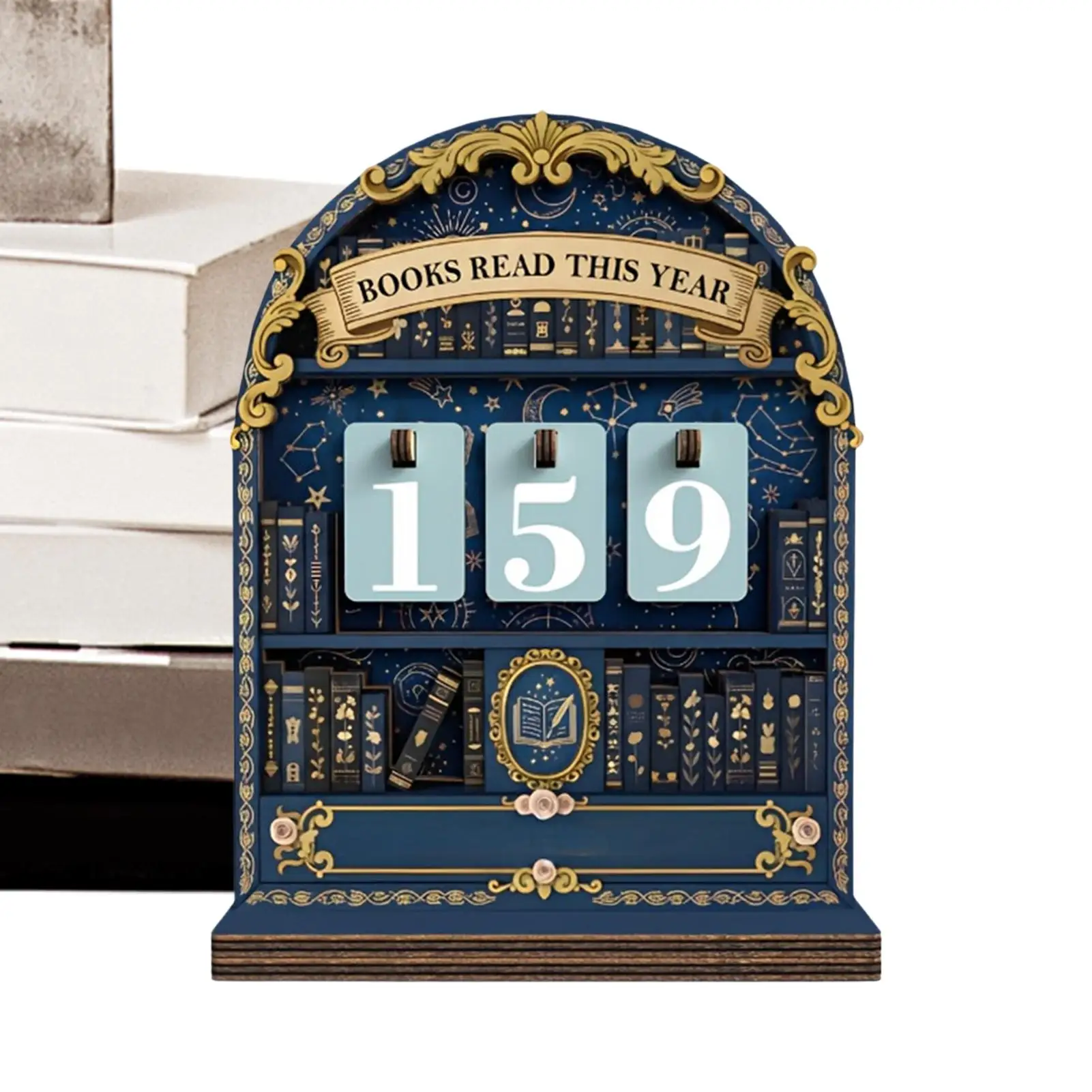 11x16cm Buch-Tracker-Schild aus Holz, Bücherregal-Dekoration, Buch-Lesetracker für Bibliothek, Leseecke, Arbeitszimmer, Büro, Ornament