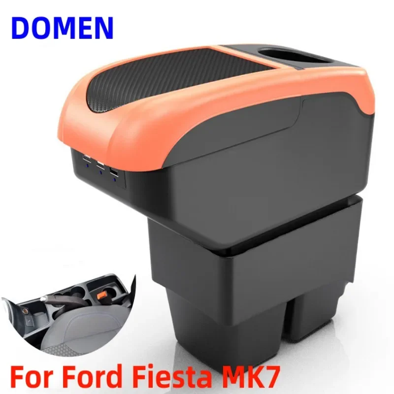 

NEW For Ford Fiesta MK7 Armrest box Car Armrest 2009-2017 Storage box Interior details Accessories easy installation USB