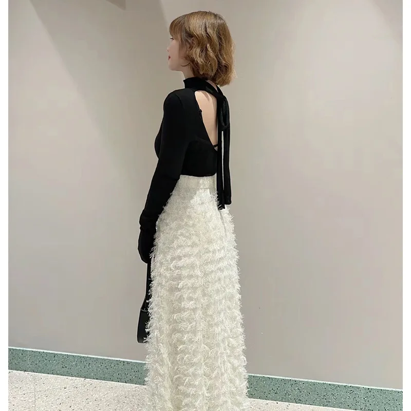 Japońska kamizelka typu slim-fit z wczesną wiosną 2025 + sweter z dzianiny bez pleców