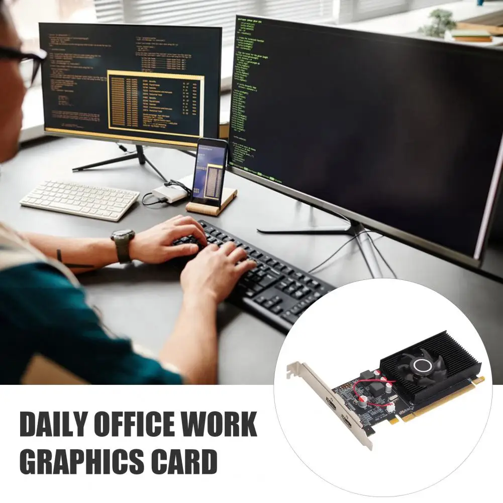 بطاقة رسومات لشاشات متعددة HD6570 2GB بطاقة رسومات مع واجهة 64 بت PEC-E DDR3 DVI VGA لمصممي الألعاب