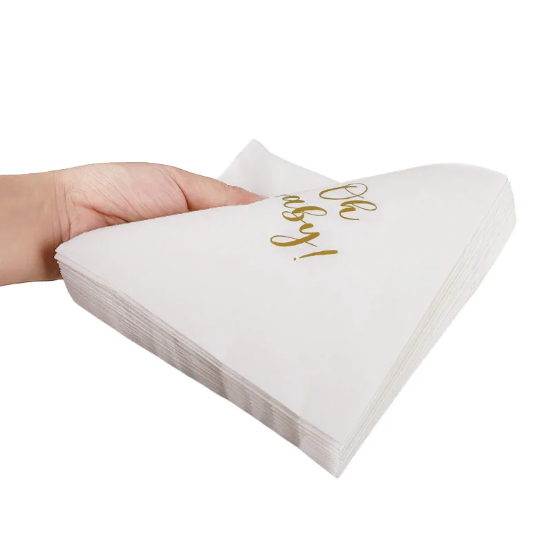 20Pcs Oh Baby Disposable Paper Napkins Suitable for Baby Shower, Parties, Birthdays, Gender Reveal Table Decoration Supplies - view 6