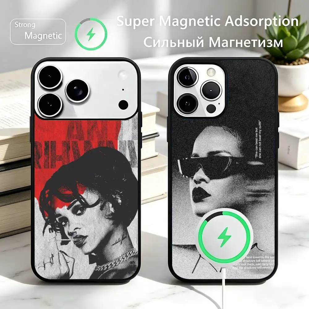 

Popular Singer R-Rihanna Anti Phone Case For iPhone17,16,15,14,13,12,11 Plus,Pro Magnetic For Magsafe Wireless Charging