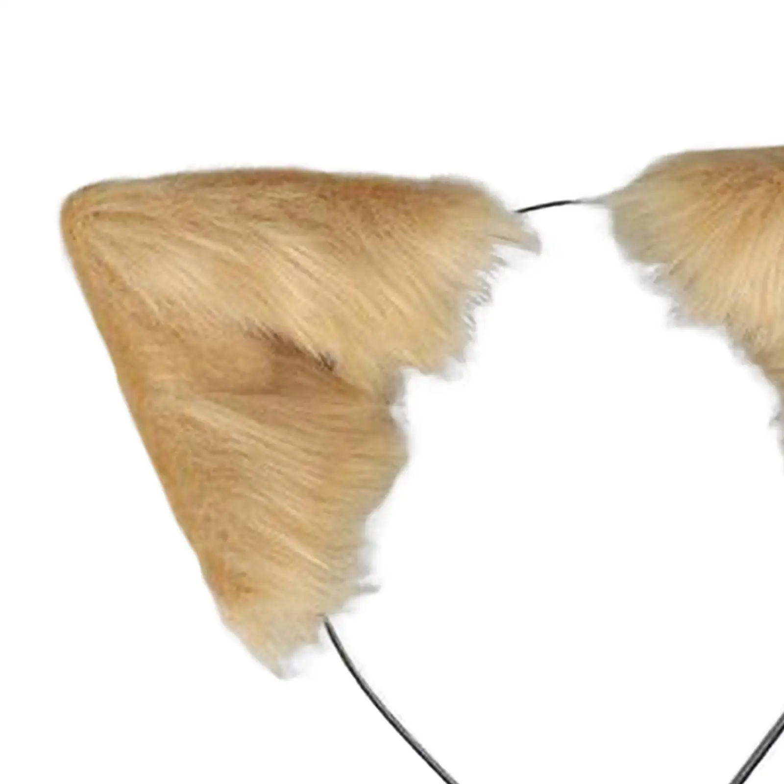 عصابة رأس مصنوعة يدويًا من آذان الحيوانات القطيفة ، طوق شعر اصطناعي على شكل أرنب ، ديكور للبالغين #5