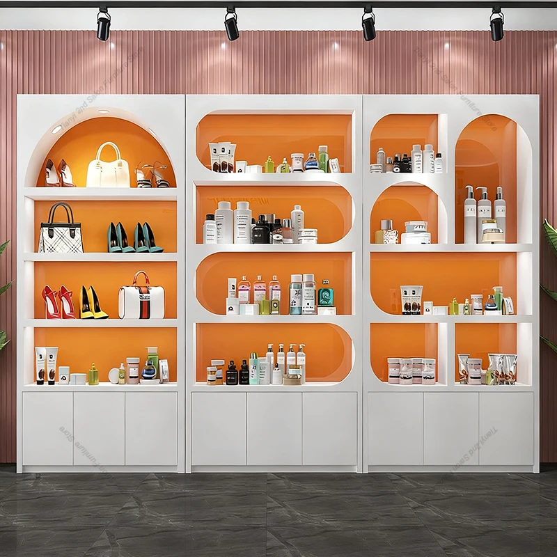 

Nordic Creative Cosmetics Display Cabinet Modern Simple Beauty Salon Display Cabinet Shoe Bag Display Rack Office Furniture FYMC