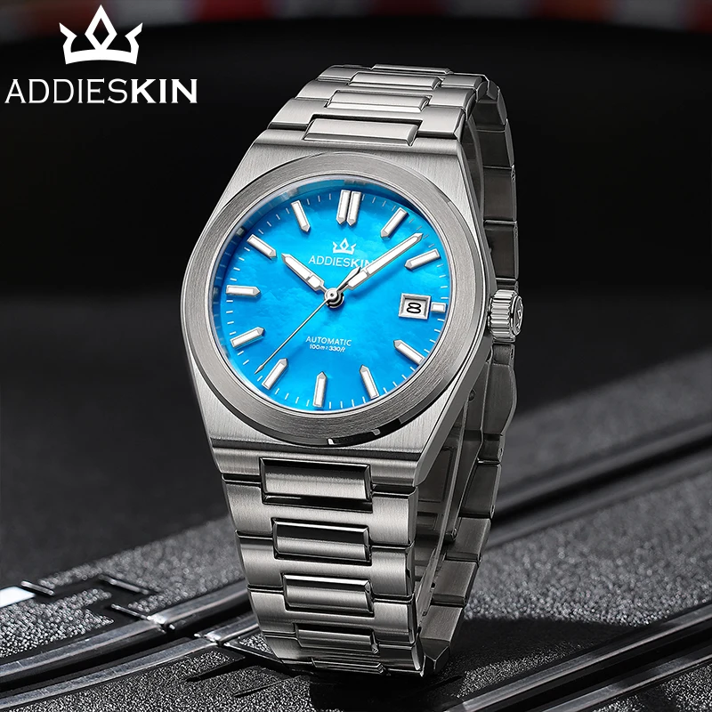 

AddiesKin 39 мм K008 reloj hombre автоматические механические часы с сапфировым стеклом BGW9 синие светящиеся 10 бар водонепроницаемые 9015 мужские часы