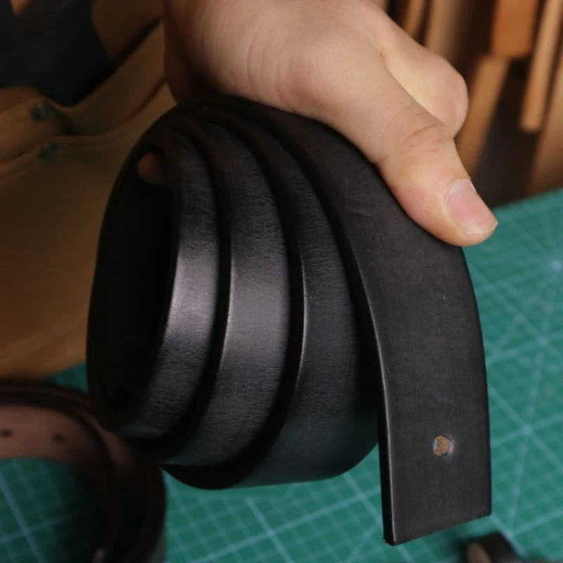 3.8CM Without Buckle Top Quality Pure Solid Cowhide Leather Belts for Men Cow Strap Vintage Belts Width Lumbar Belt Man DIY