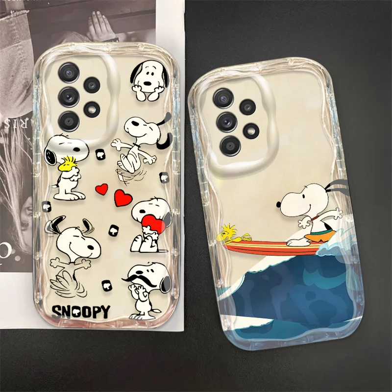 Iively Cartoon Snoopy Cool dla Samsung A55 A54 A53 A53 A52 A35 A34 A33 A32 A25 A24 A23 pokrowiec na olej 5G etui na telefon