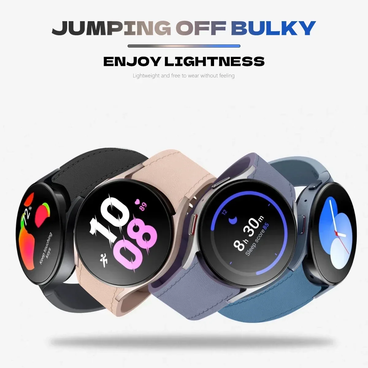 Samsung No Gaps Quick Fit Leather Strap Watch4/5/6 40 44mm Band Galaxy Watch6 Classic 43 47mm Sport Wristband Belt Watch 5 Pro image 4