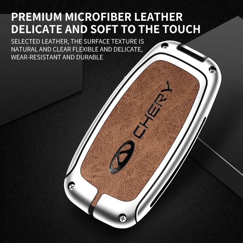 Zinc Alloy Car Key Case Cover for Chery Tiggo 8Pro 7Plus Arrizo8 Omenda Remote Control Keychain Keyless Interior Accessories