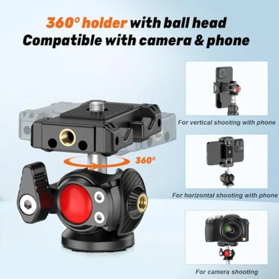 Fotografia luz stand83in 6.9ft câmera tripé com bola reversível tripé de telefone portátil com caso suporte de luz tripé