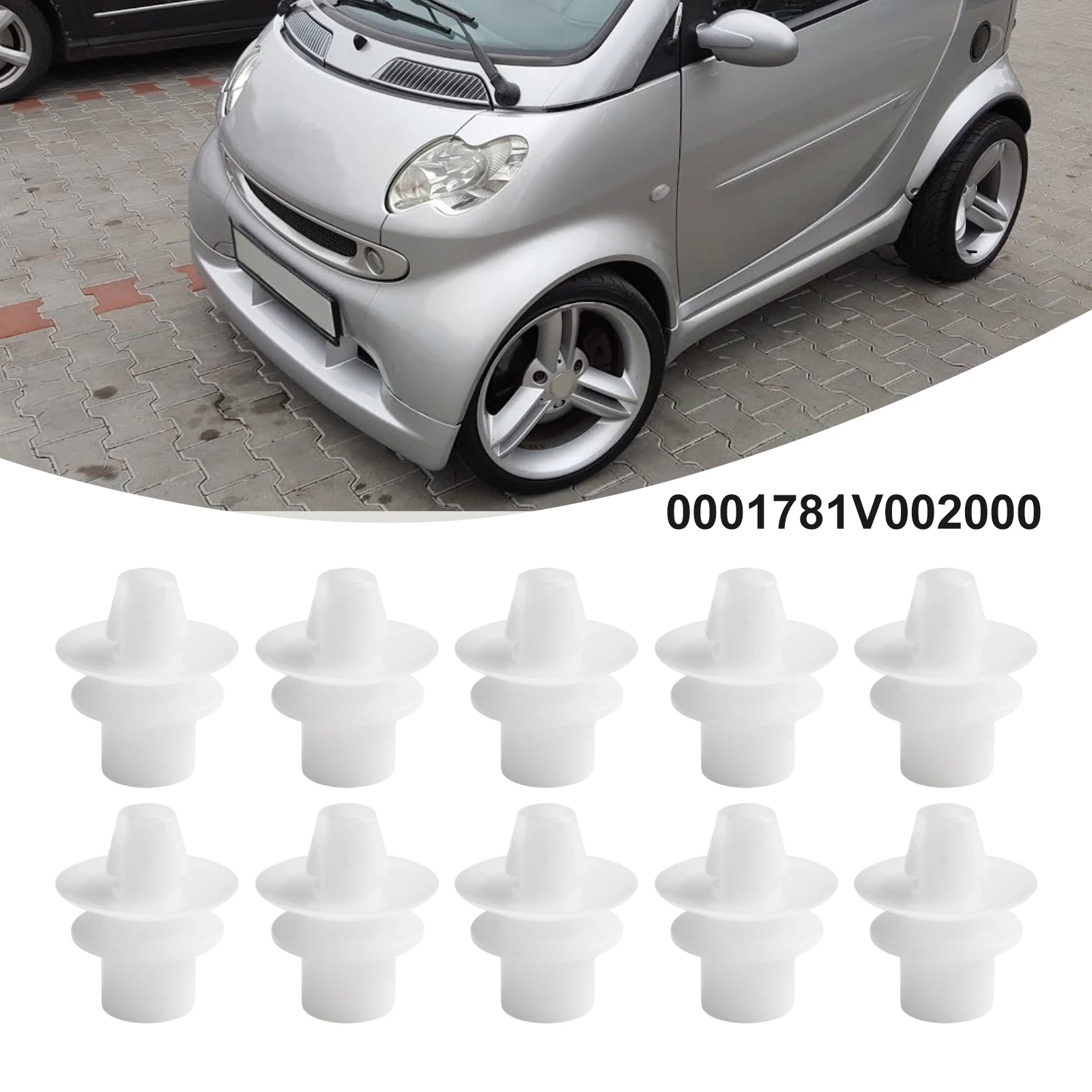10pcs For Smart For Fortwo 450 451 For Cabrio Coupe Car Fastener Clips Rear Bumper Mudguard Clips Automotive Accessories ﻿