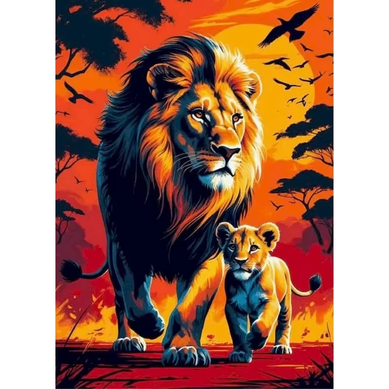 Lion 500/1000/1200/2000 PCS Jigsaw Puzzles  Family Activity Relaxing Games for Living Room Home Decor Gift
