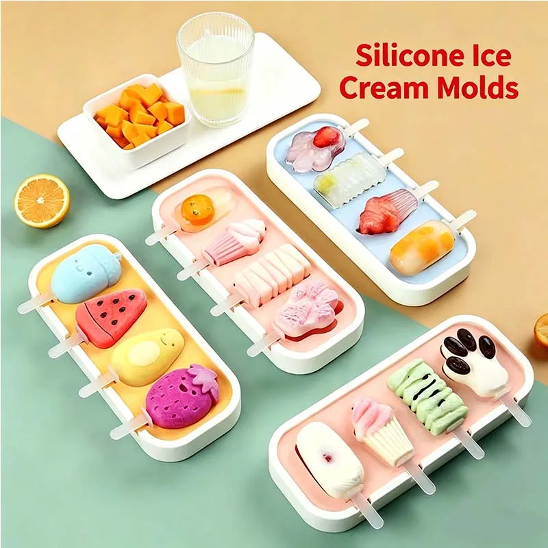 Moldes de silicona bonitos para paletas de helado, de grado alimenticio, para hacer paletas caseras, helados y barras de queso cheddar en casa
