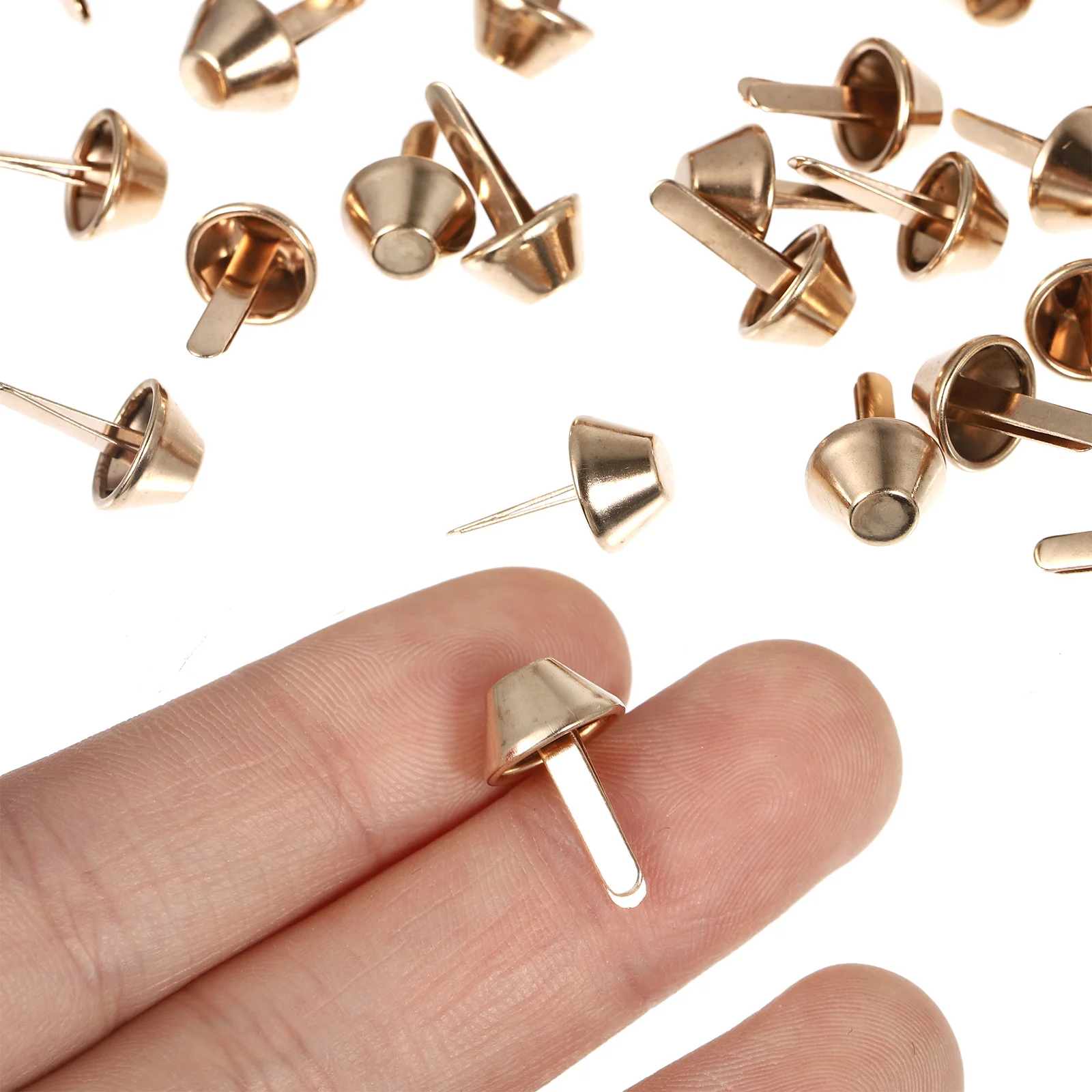 

100Pcs Bag Feet Studs Bucket Type Craft Rivets DIY Purse Bottom Spikes Nailhead Accessories for Handbag Repair