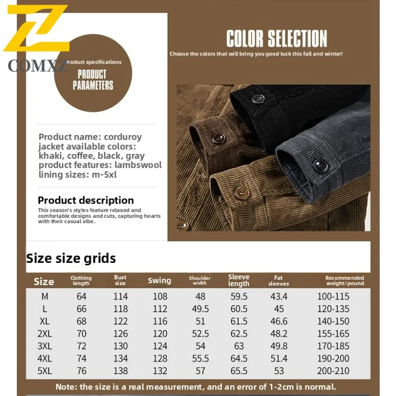 COMXZ 2025 رجل سروال قصير القطن وسادة مبطنة الشتاء سميكة عمال متعددة جيب فو الفراء طوق الدافئة في الهواء الطلق معطف غير رسمي