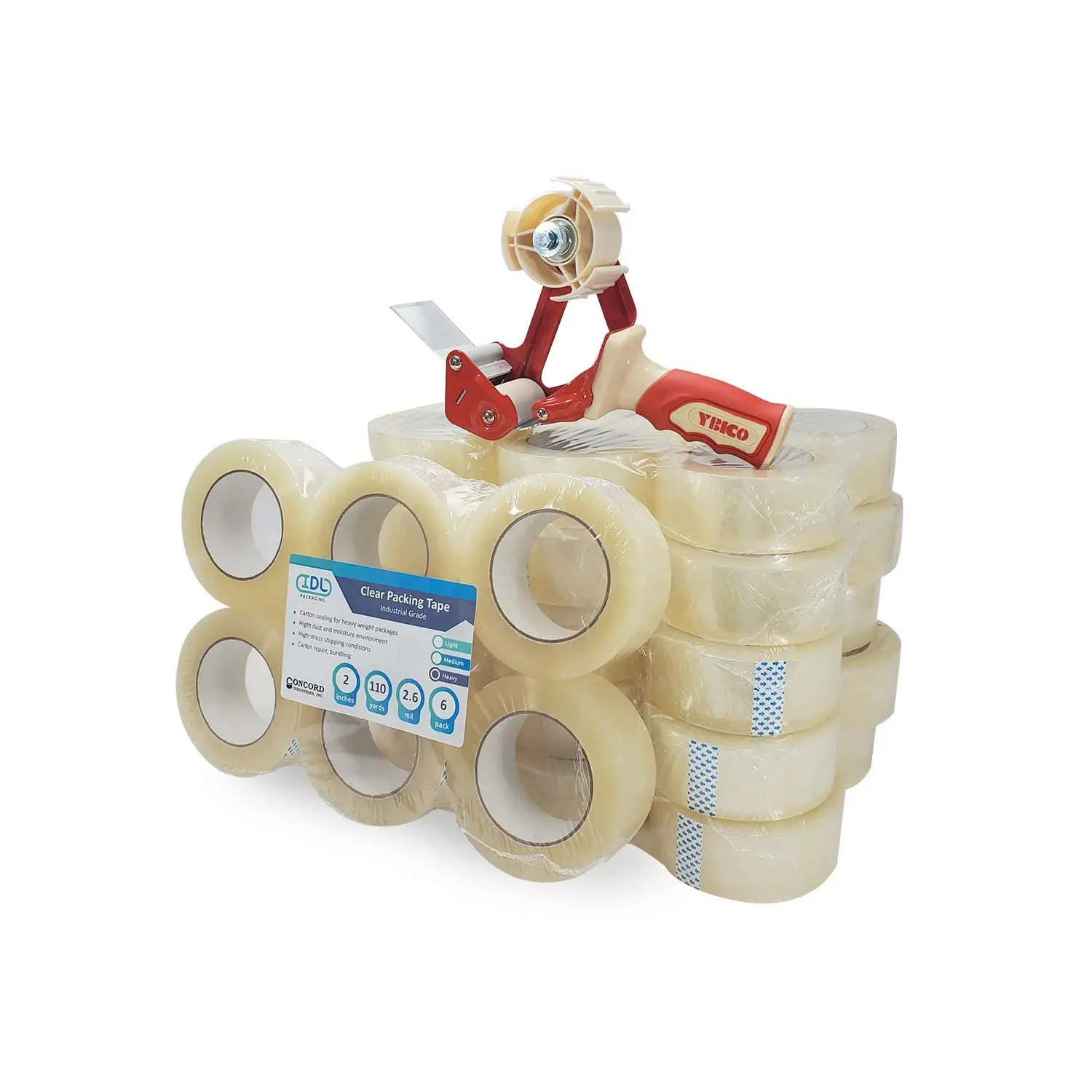 

Concord Packing Tape with Dispenser - 36 Rolls of 2" x 2.6 mil x 110 Yards, Clear Tape - ent Carton Sealing for Moving