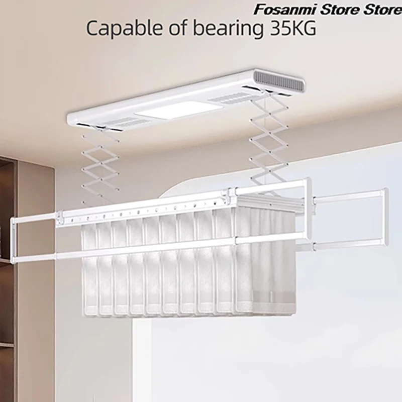 

Retractable Foldable Remote Control Lifting Electric Clothes Drying Rack 20W Lighting Air Drying Smart Clothes Drying Rack