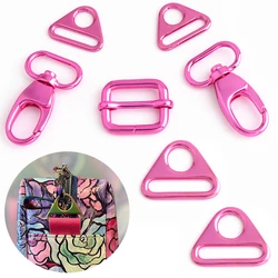 5PCS three styles pink multifunctional metal belt adjuster metal pet silder pin buckle messenger bag mountaineering buckle