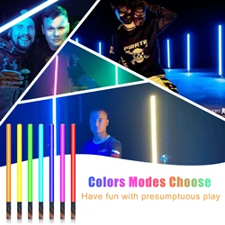 LUXCEO 2PC 85cm LED Mood Light RGB Color Changing Stick Atmosphere Light Photography Background Lamp for Room/Bar/Party Decor.