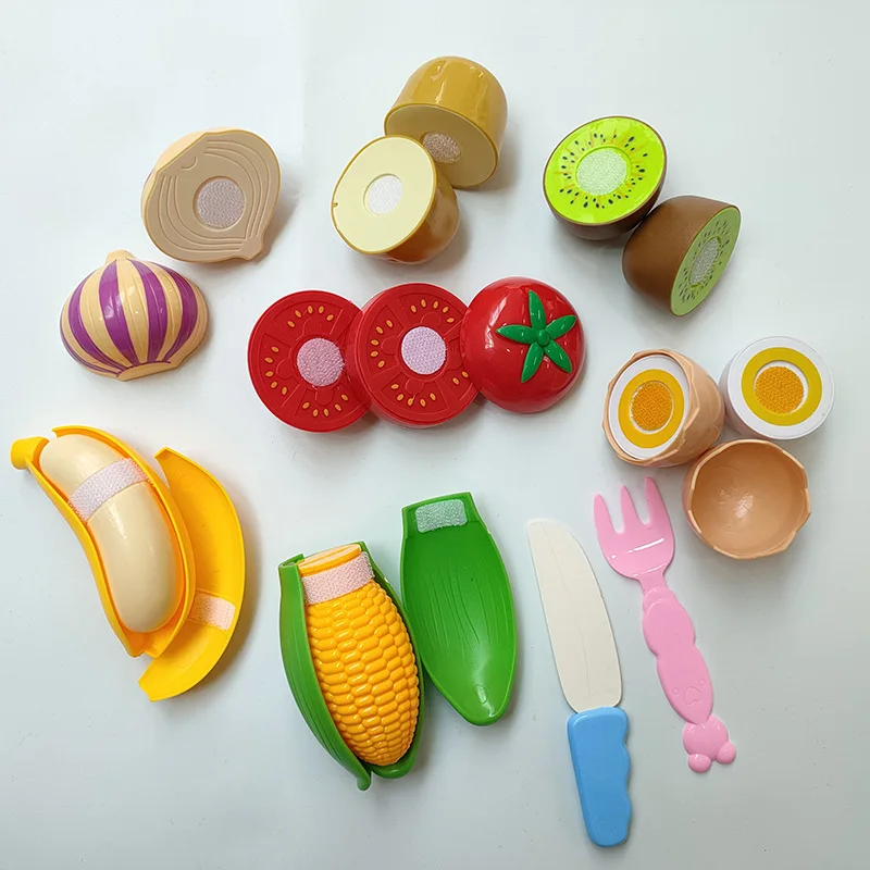 Rollenspiel-Supermarktspielzeug, 15-teiliges Einkaufswagen-Set mit schneidbarem Essen, interaktives Rollenspiel für die Entwicklung sozialer Fähigkeiten