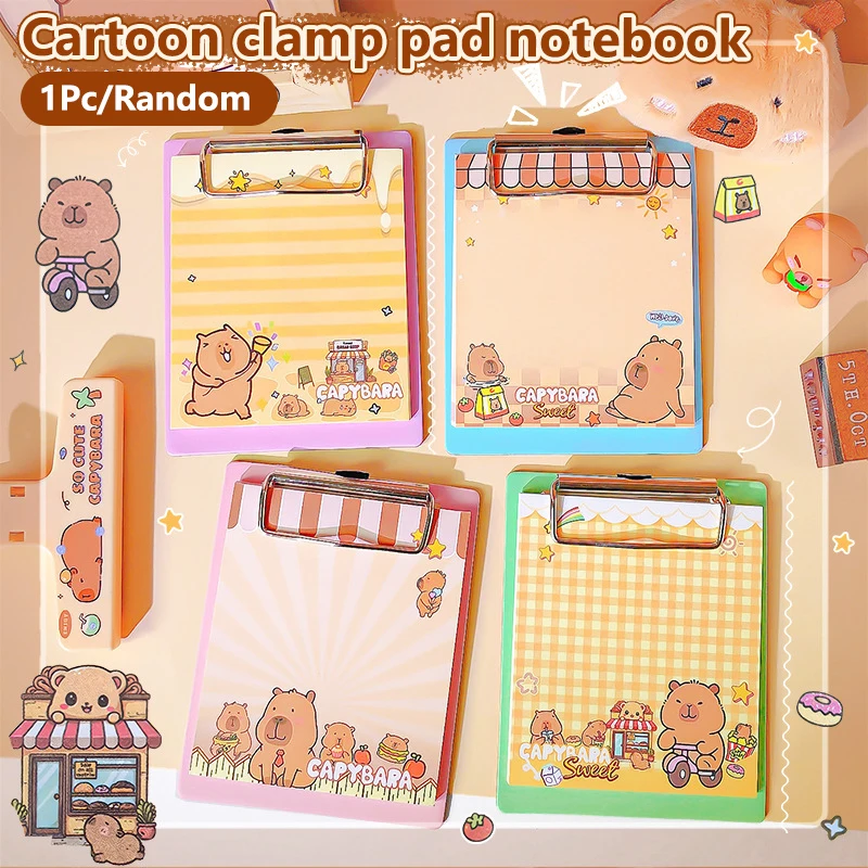 Kawaii Stationary Supplies Weekly Planner Notepad Cute Cartoon Capybara Mini Portable Notebooks Office Non-sticky Message Paper