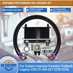 SK CUSTOM Oil Cooler Kit For Subaru Impreza Forester Outback Legacy EJ20 25 204 257 EZ30 36 Engine Radiator Thermostatic Adapter