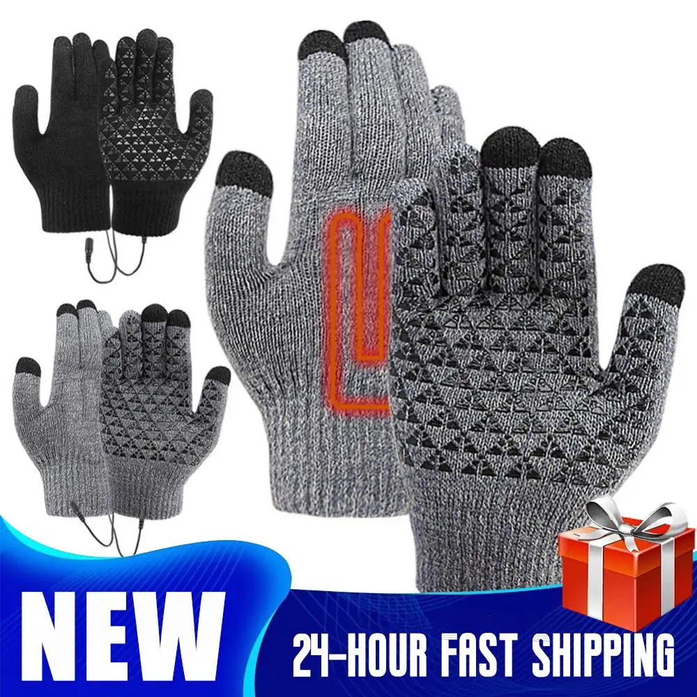 

USB Electric Heated Gloves Full Finger Warmer Touchscreen Electric Thermal Gloves Hand Warmer for Outdoor Hiking Camping Riding
