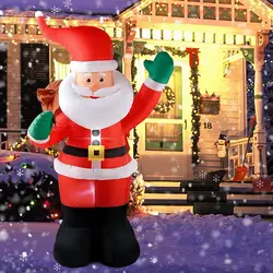 Santa Claus Inflatable Christmas Inflatables Decorations LED Lights Blow Up Yard Decorations Indoor Outdoor Garden Decorations
