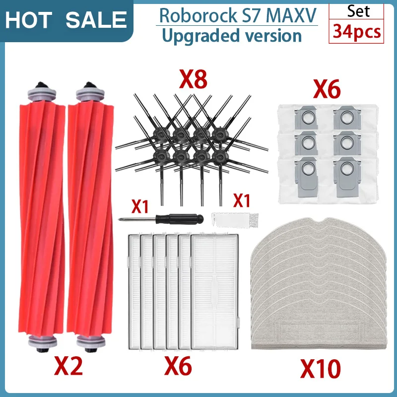 Roborock S7 MaxV Ultra Staubbeutel Zubehörtasche Roborock S7 pro ultra S7 MaxV Plus Hauptbürste Roboter Staubsauger Teile