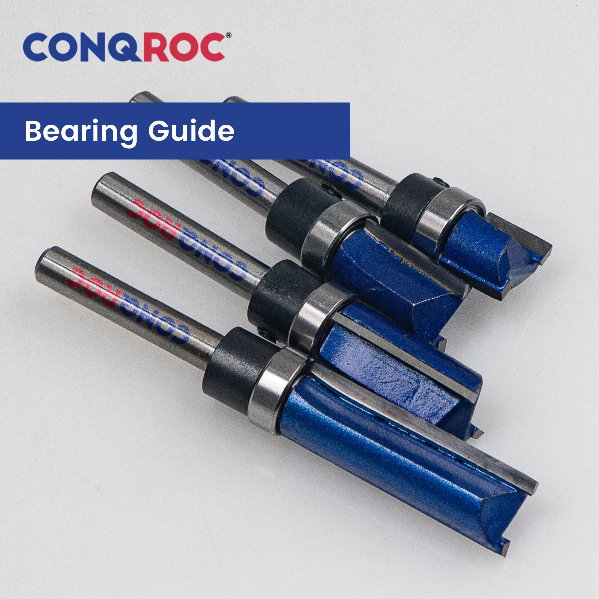 6mm Shank Pattern Router Bits Set Top Bearing 4-Size Diameter-12.7mm Cutting Length-11.9&20&25&38mm Wood Straight Milling Cutter