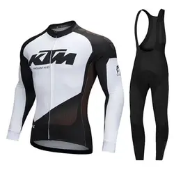 Ktm Team Autumn Cycling Jersey Set Long Sleeve Quick Dry Cycling Clothing Bike Uniform MTB Clothes Bicycle Wear Ropa Ciclismo