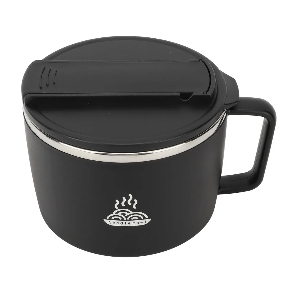 Portable 304 Stainless Steel Instant Noodles Bowl 1200ml With Lid Ramen Bowl Set Portable Ramen Cooker For Office