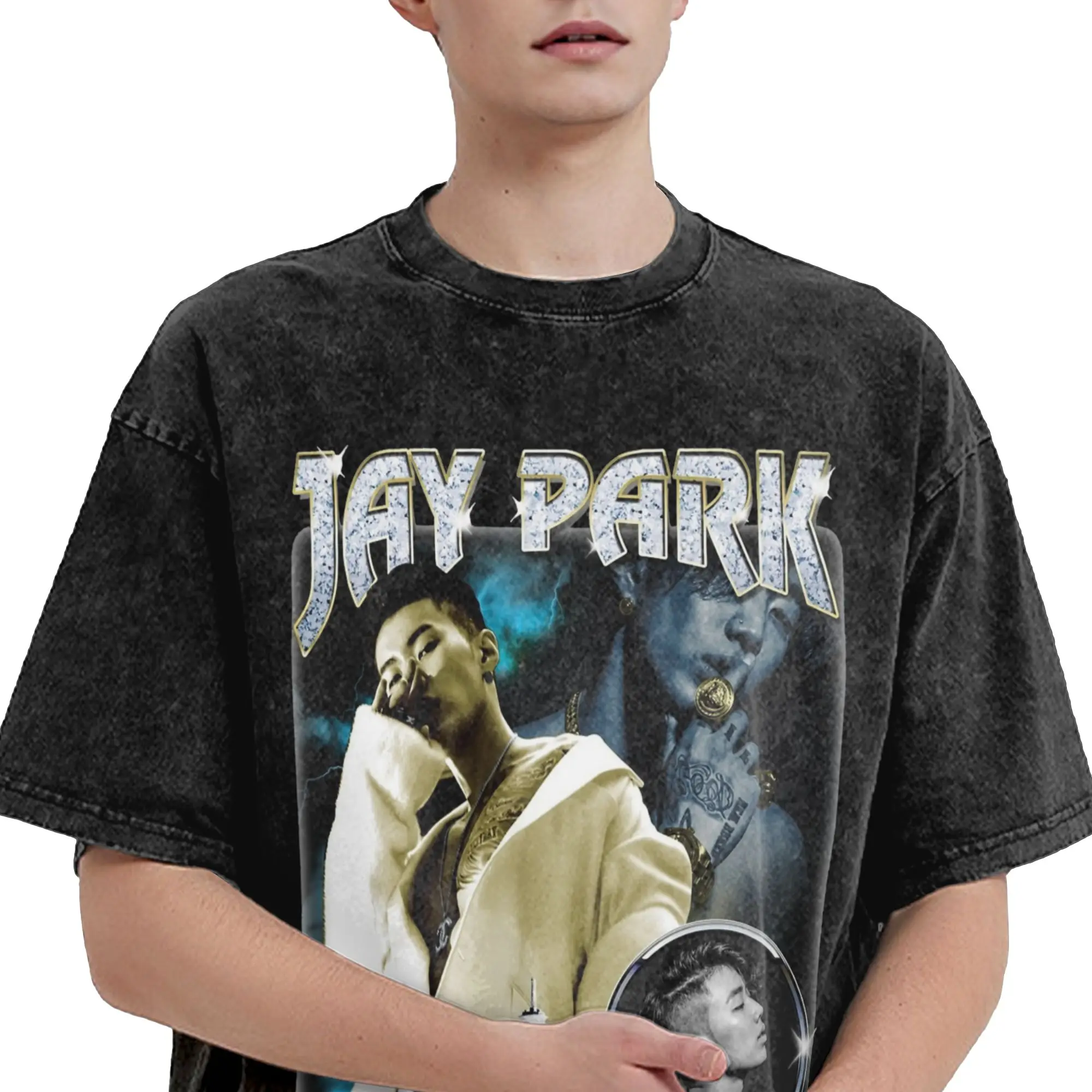 Jay Park Seattle 2 Vintage Vintage Washed T Shirt Men Women Pure Cotton Vintage T-Shirts Crew Neck  Tees Short Sleeve Clothes