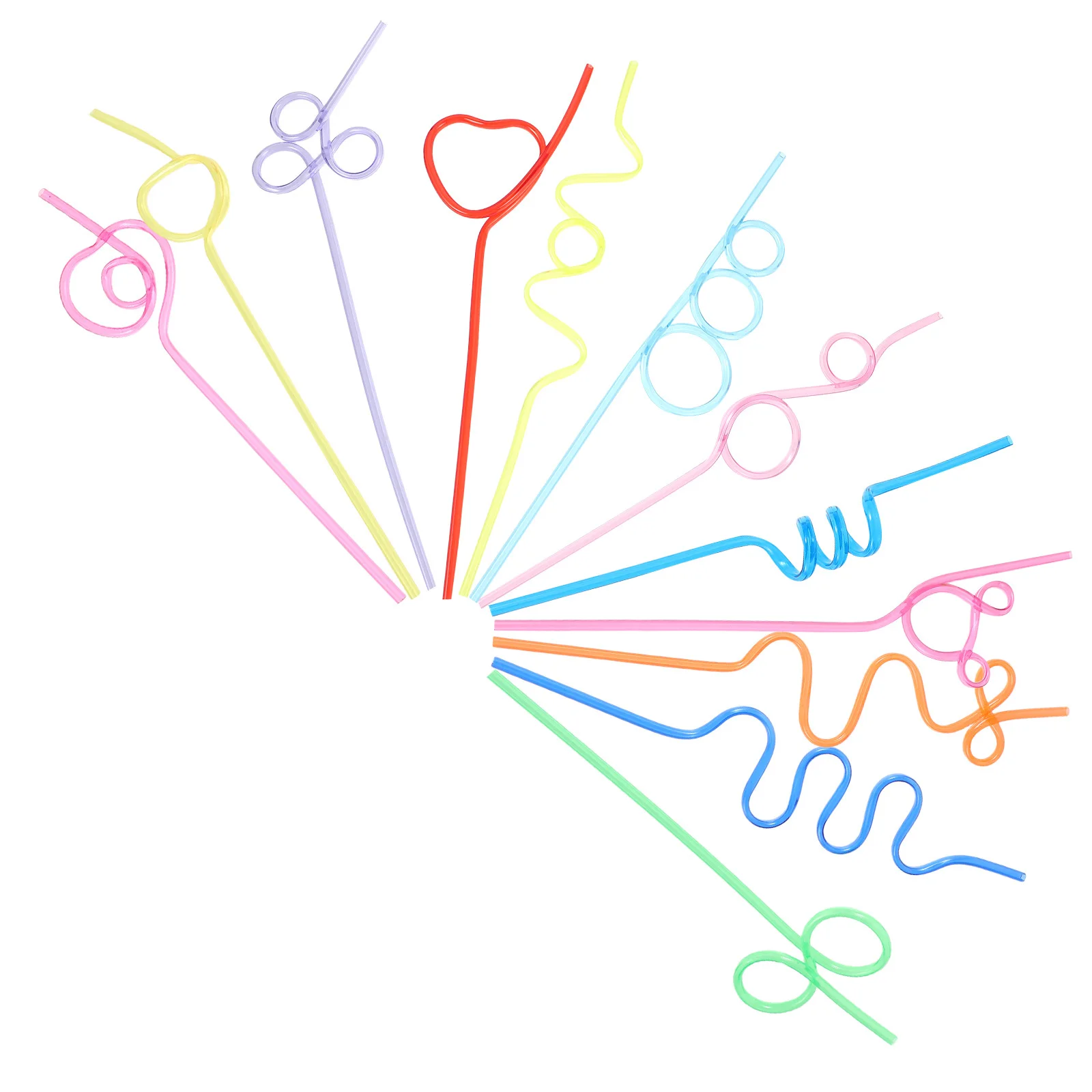 

36pcs Creative Straw Set: Reusable Colorful Plastic Funny Drinking Straws For Birthday Party Bar Decor Summer Luau Pool