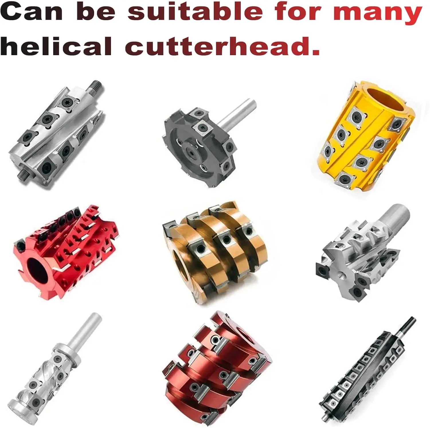 Carbide Inserts cutters (15x15x2.5mm-30°-R150-4R0.5) Insert for Woodworking Helical Cutter Head Tools, 100Pcs