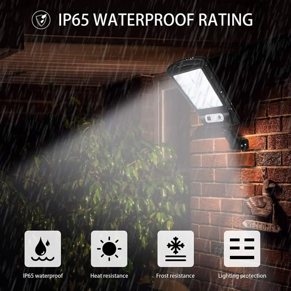 Waterproof Wall Light Solar Powered Durable Motion Sensor Light 3 Lighting Mode COB Lamp Security Wall Lighting Garden
