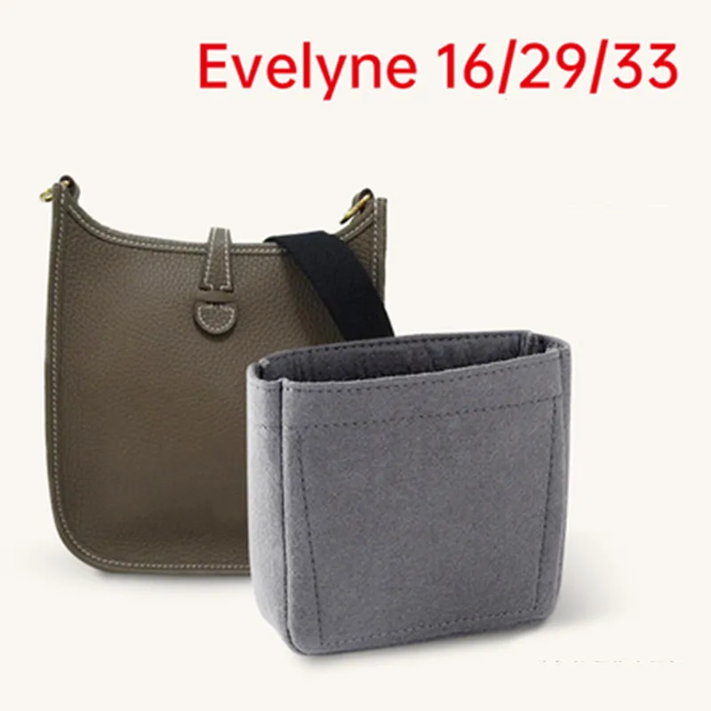 Inserto organizador de monedero de viaje, almacenamiento de bolsa interior de maquillaje de cifrado de fieltro, moldeador de bolso de lujo para mujer, forro para H Evelyne16